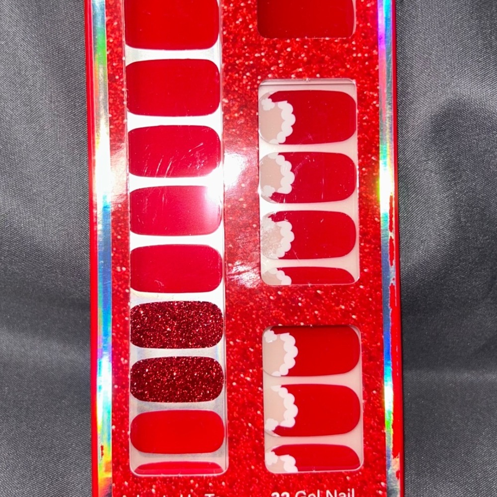 Dashing Diva Gloss Ultra Shine Gel Nail Strips Secret Santa Red Holiday  NEW